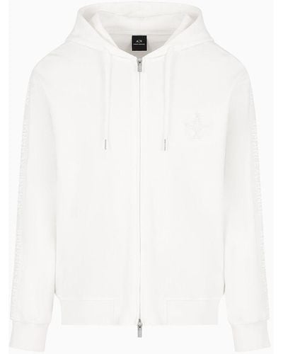 Armani Exchange Zip-up Sweatshirts - White