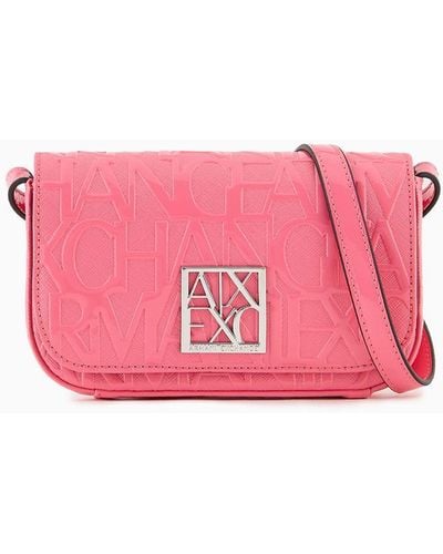 Armani Exchange Embossed Crossbody Bag - Pink