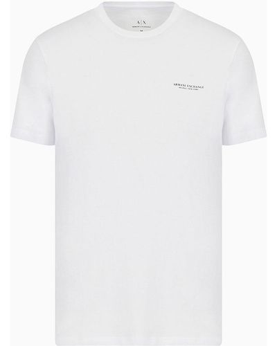 Armani Exchange T-shirt regular fit in cotone - Bianco