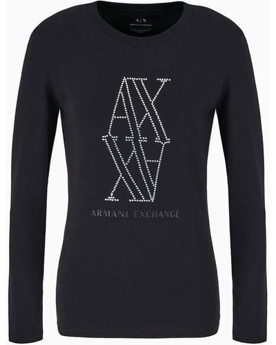 Armani Exchange Long Sleeves T-shirts - Black