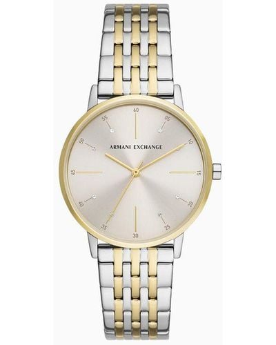 Armani Exchange Three-hand Two-tone Stainless Steel Watch - White