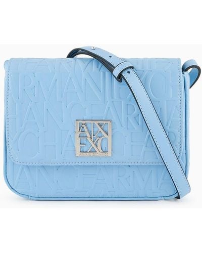 Armani Exchange Medium Shoulder Strap With Logo Buckle - Blue