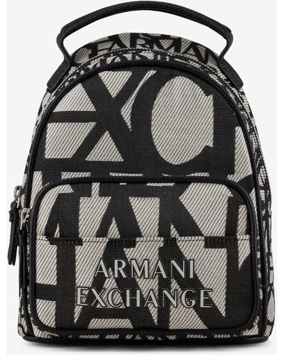 Armani Exchange Printed Fabric Backpack - White