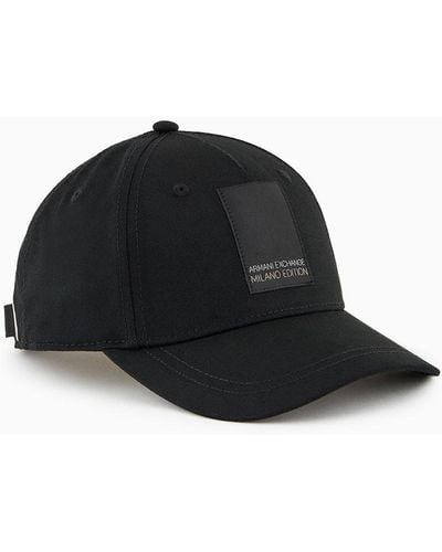 Armani Exchange Hat With Visor And Asv Cotton Patch - Black