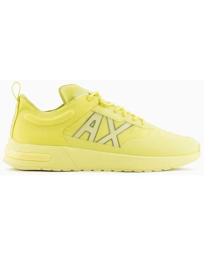 Armani Exchange Ripstop Nylon Sneakers With Contrasting Logo - Yellow