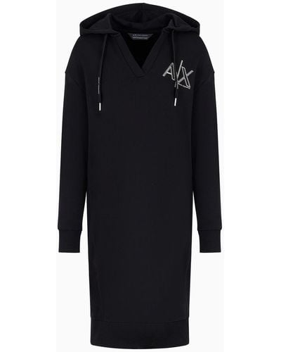 Armani Exchange Asv Hooded Terry Dress - Black