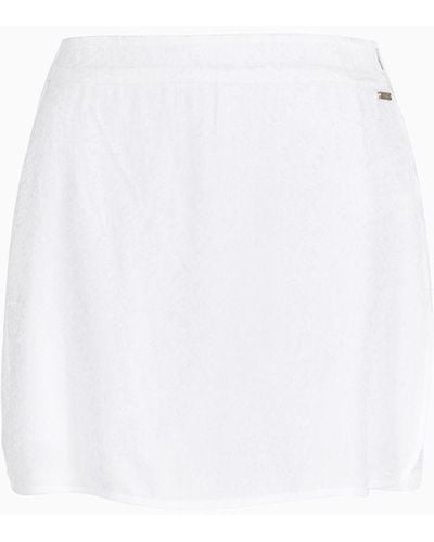 Armani Exchange Shorts In Tessuto Jacquard Satinato - Bianco