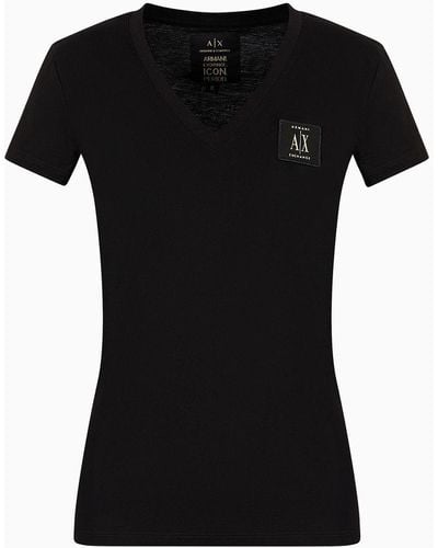 Armani Exchange T-shirts Coupe Standard - Noir