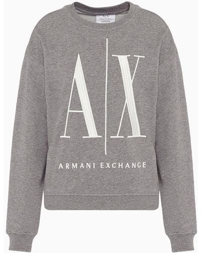 Armani Exchange Sweat-shirt En Tissu Éponge Français - Gris