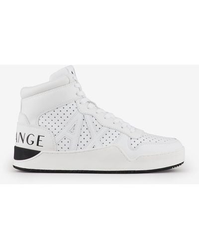 Armani Exchange Leather High-top Sneakers - White