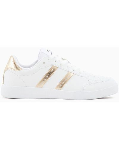 Armani Exchange Sneakers With Contrasting Side Bands - White