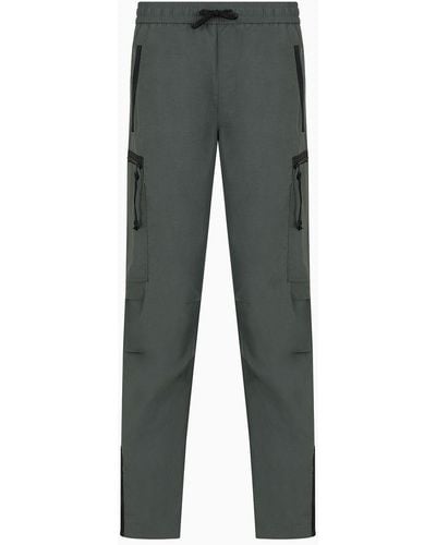 Armani Exchange Nylon Twill Drawstring Trousers - Grey