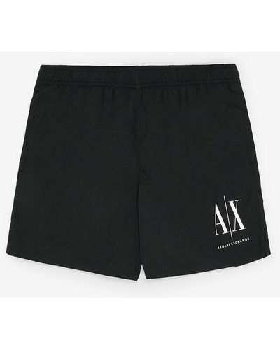 Armani Exchange Icon Logo Swim Trunks - Blue