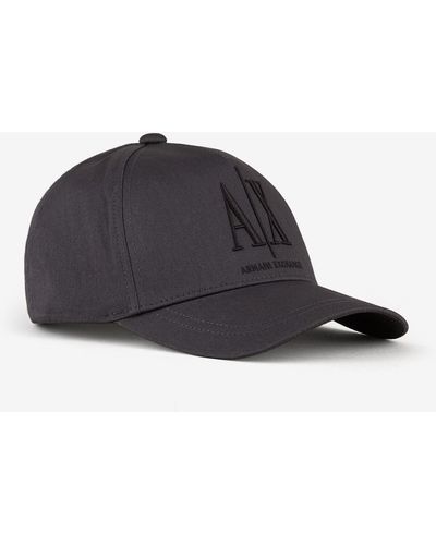 Armani Exchange Cotton Hat With Visor - Grey
