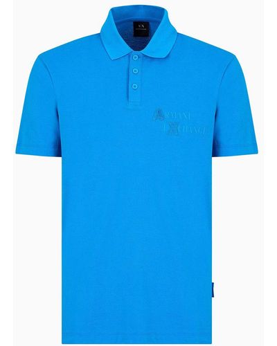 Armani Exchange Regular Fit Polo Shirt In Cotton Pique - Green