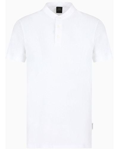 Armani Exchange Slim Fit Polo Shirt In Asv Organic Cotton - White