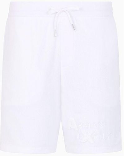 Armani Exchange Cotton Blend Pique Shorts - White