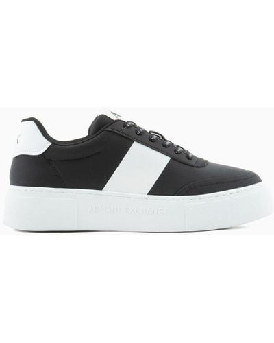 Armani Exchange Trainers In With Contrasting Band - Black