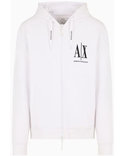 Armani Exchange Icon Project Zip-up Hoodie - White