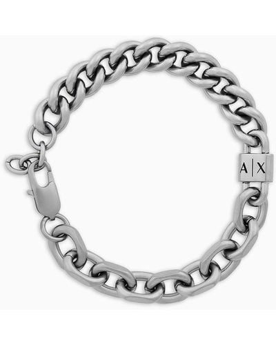 Armani Exchange Bracelet Chaîne En Acier Inoxydable - Métallisé