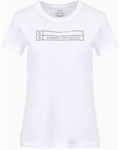 Armani Exchange T-shirts Coupe Standard - Blanc
