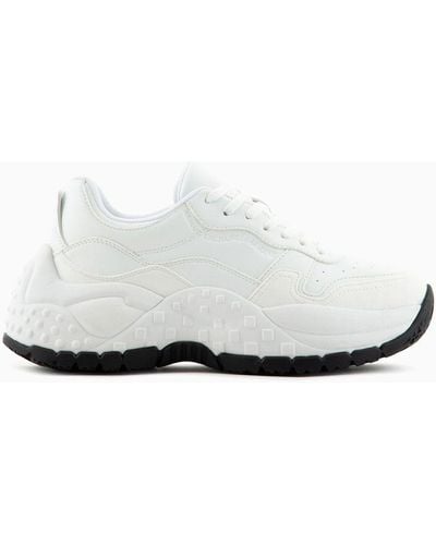 Armani Exchange Chunky Sneakers With Contrasting Sole - White
