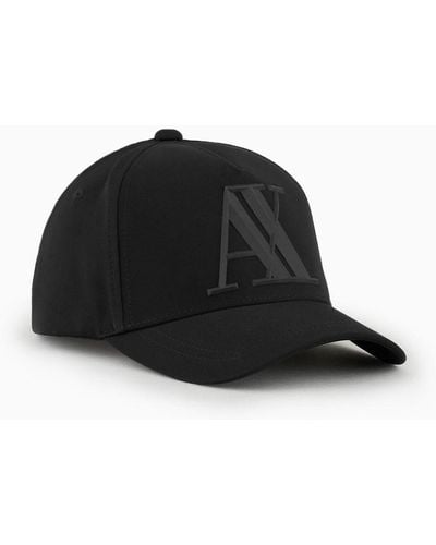 Armani Exchange Rubberised Logo Baseball Cap - Black