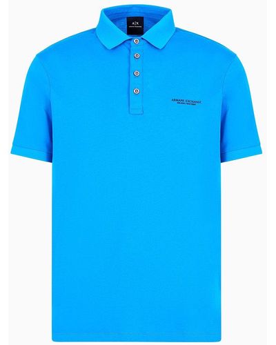 Armani Exchange Cotton Polo Shirt - Blue