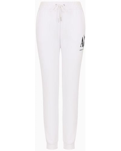 Armani Exchange Chino Trousers In Gabardine - White