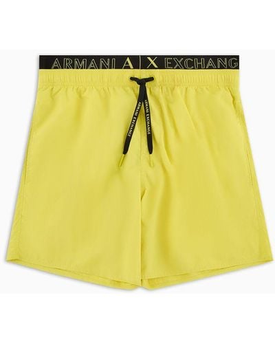 Armani Exchange Mix Mag Boxer Costume In Asv Fabric - Yellow