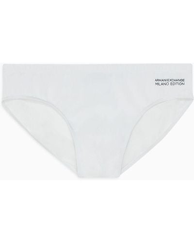 Armani Exchange Beachwear Briefs In Asv Recycled Fabric - White