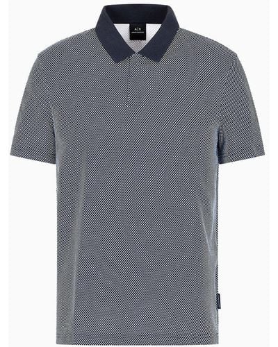 Armani Exchange Regular Fit Short-sleeved Polo Shirt With Contrasting Collar - Grey