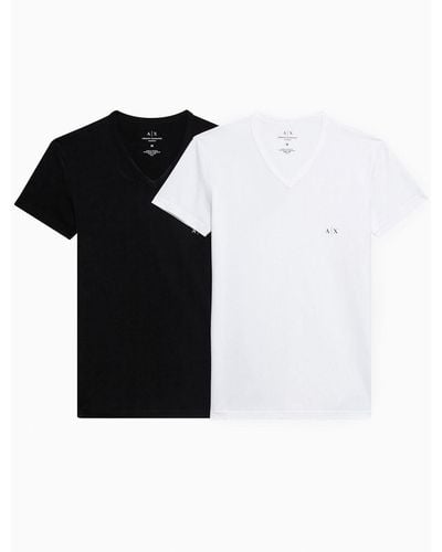 Armani Exchange Camiseta De Tirantes De Punto Elástico - Negro