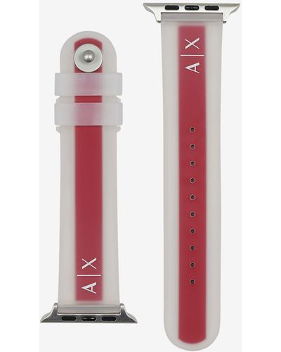 Armani Exchange Red And Clear Silicone Band For Apple Watch®