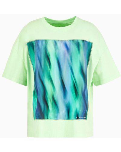 Armani Exchange Relaxed Fit T-shirt In Asv Organic Cotton - Green