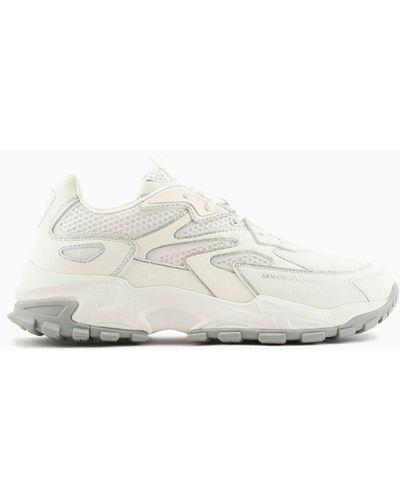 Armani Exchange Chunky Mesh Sneakers - White