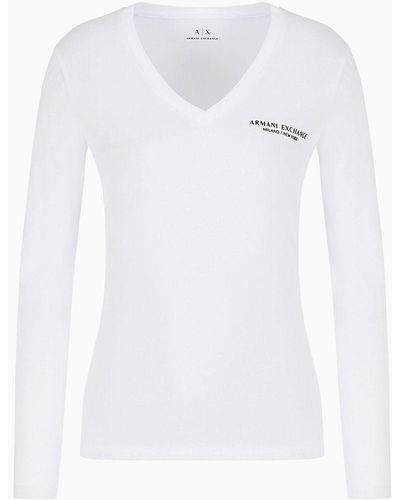 Armani Exchange Long-sleeved T-shirt - White