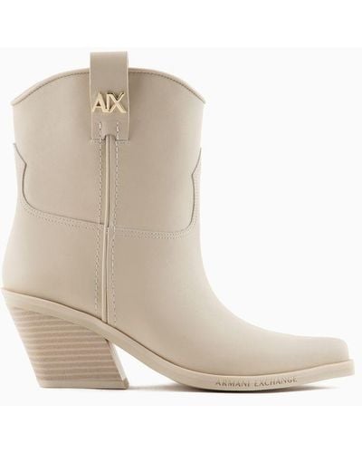 Armani Exchange Camperos In Real Leather - White