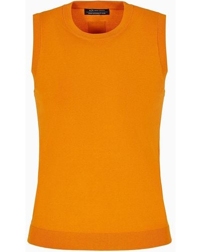 Armani Exchange Knitted Tops - Orange