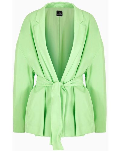Armani Exchange Georgette Jacket With Belt - Green