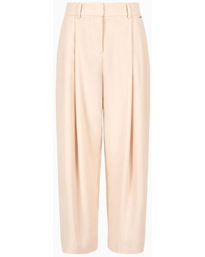Armani Exchange Asv Pleated Trousers - Natural