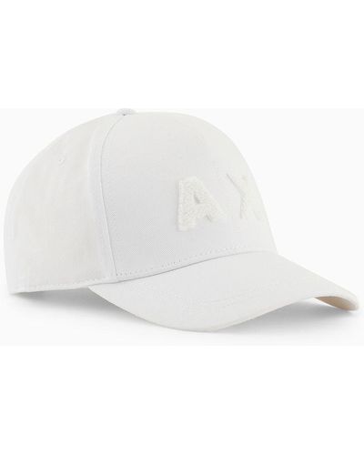 Armani Exchange Hat With Visor With Maxi Logo - White