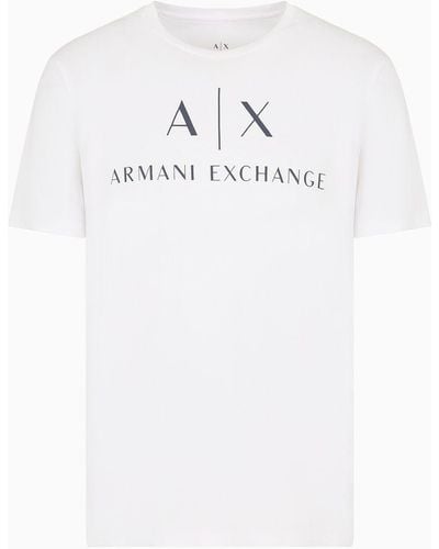 Armani Exchange T-shirt Regular Fit In Jersey - Bianco