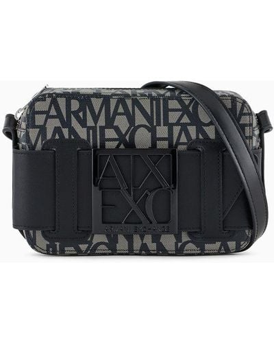 Armani Exchange Logo Buckle Camera Case Bag - Black