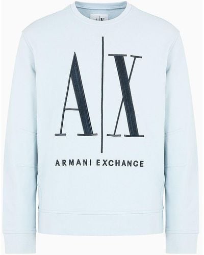Armani Exchange Icon Logo Crew Neck Sweatshirt - Blue
