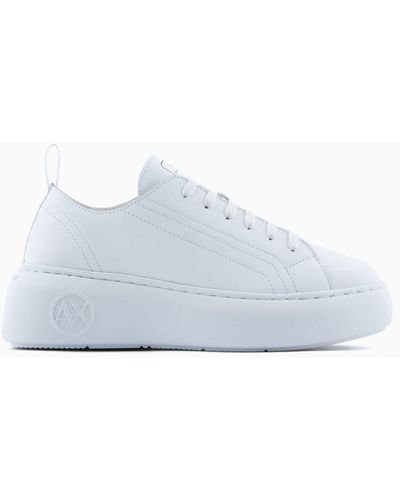 Armani Exchange Sneakers Chunky In Pelle - Bianco