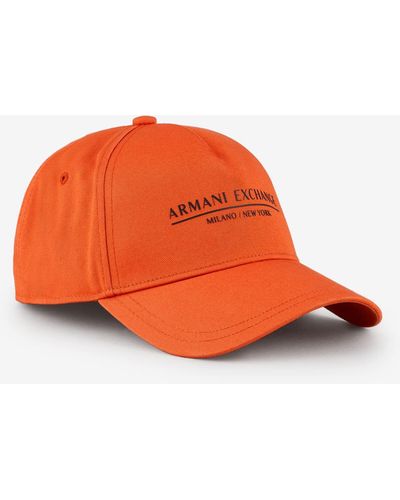 Armani Exchange Cappello con visiera e scritta logo - Arancione