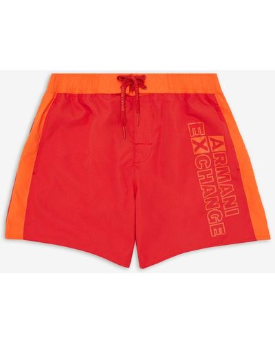 Red Armani Exchange Beachwear for Men | Lyst