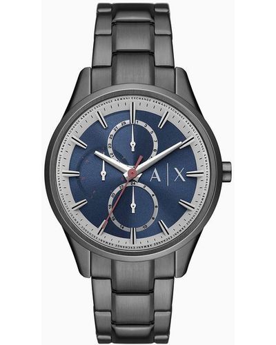 Armani Exchange Multifunction Gunmetal Stainless Steel Watch - Blue