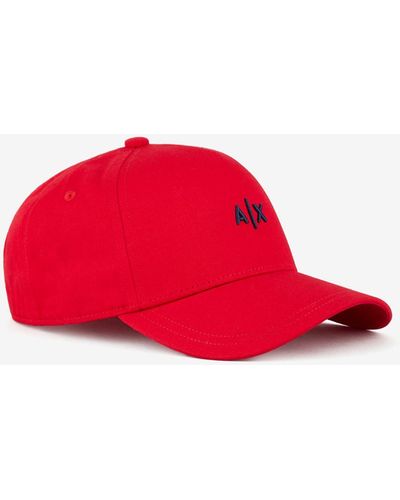 Armani Exchange Mini Logo Baseball Hat - Red